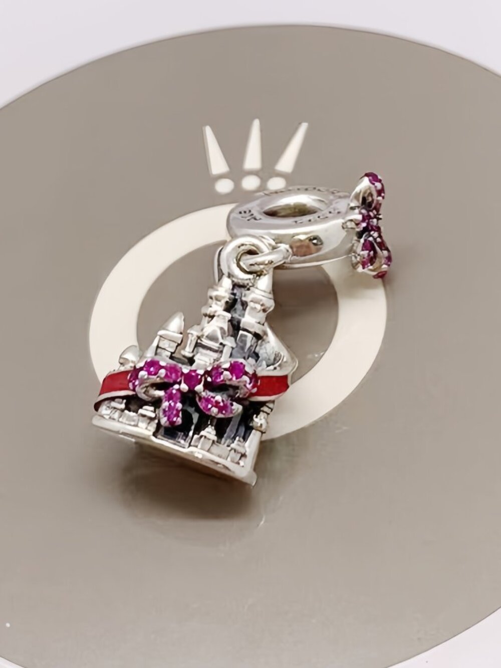 Pandora Disney Parks Holiday Castle Figural Sculpted Fantasyland Castle Charm